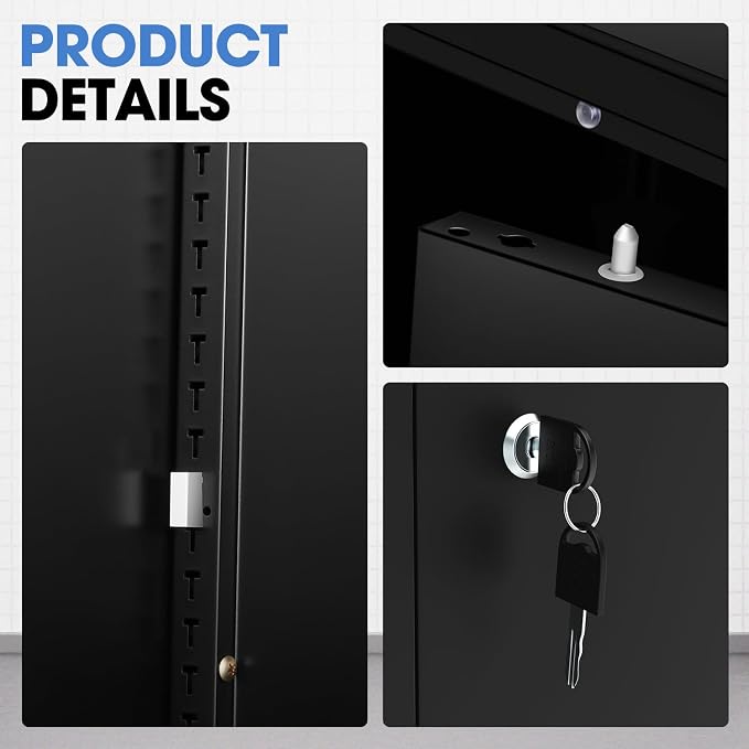 DNA MOTORING Metal Storage Cabinet, Metal Cabinet Heavy Duty Utility Cabinet - Image 7