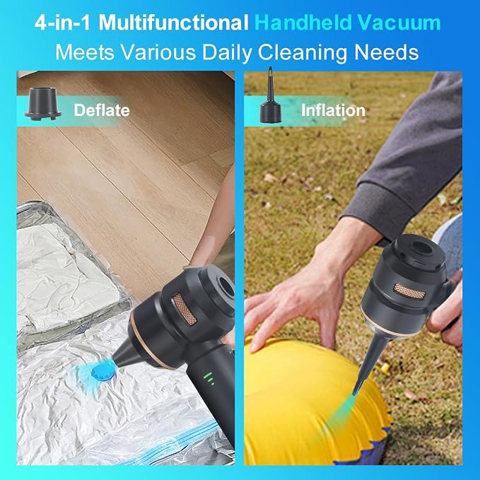 Handheld Car Vacuum 18000PA, 4-in-1 Mini Vacuum Cleaner Portable Cordless - Image 4