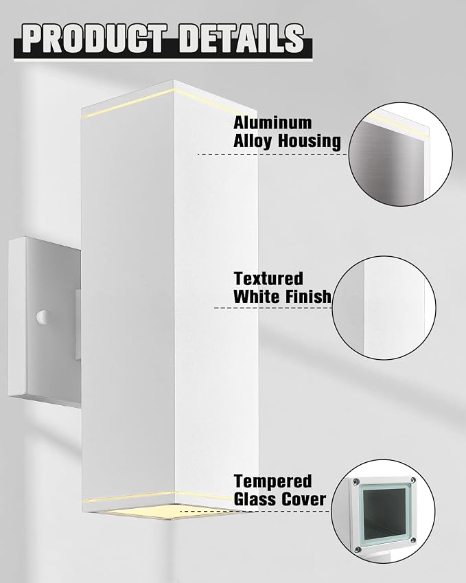 Ken & Ricky Outdoor Wall Lights, Modern Exterior Up and Down Wall Sconces - Image 6