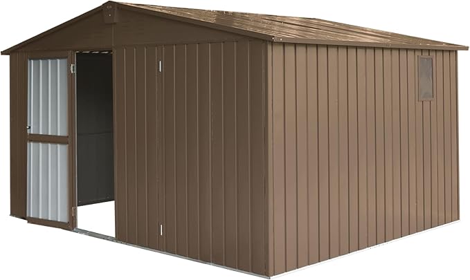 IKERY Large Galvanized Steel Storage Shed by IKERY