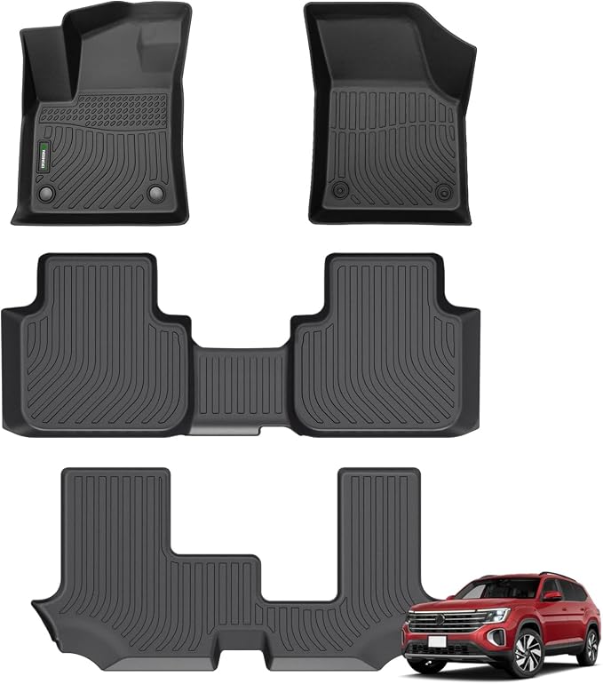 ANBINGO® Floor Mats Custom Fit for VW Atlas 2018-2025 7 Passenger Bench All by ANBINGO