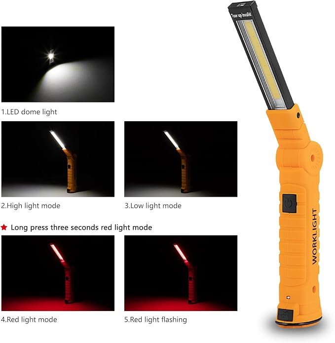 4 Pack Rechargeable LED Work Lights - Image 3