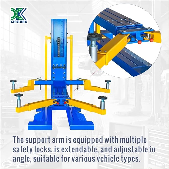 XK-6200 Mobile Single Post Car Lift Electro-Lock Maximum Lifting Capacity 6200 - Image 9