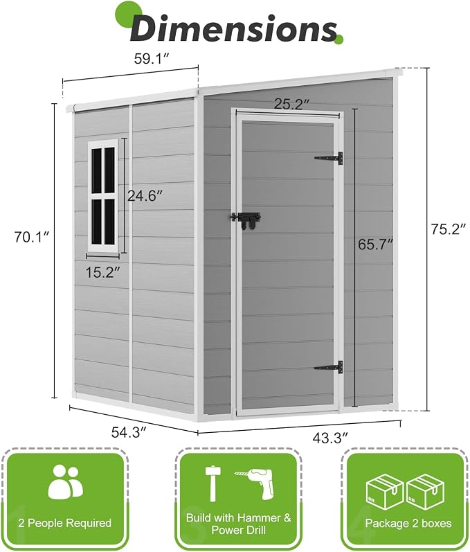 5x4 Shed Resin Outdoor Storage - Image 7