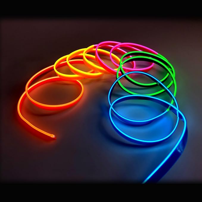 El Wire Mutilcolor Interior Car LED Strip Lights, 3M Neon Wire USB 5V - Image 3