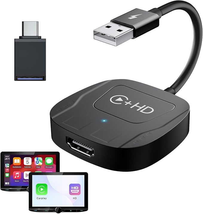 Wireless CarPlay Adapter with HDMI Input Port, 2-in-1 Car TV Mate CarPlay by Unknown