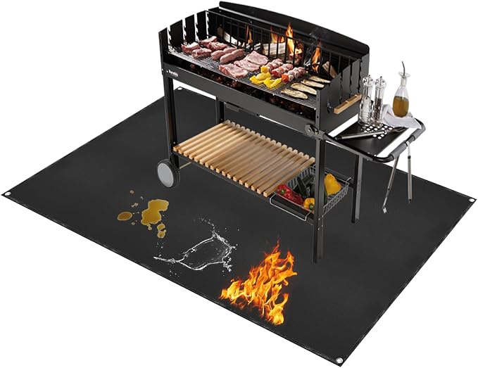 Under Grill Mat for Outdoor Grilling, 32 x 48 inches Double-Sided Fireproof by Unknown