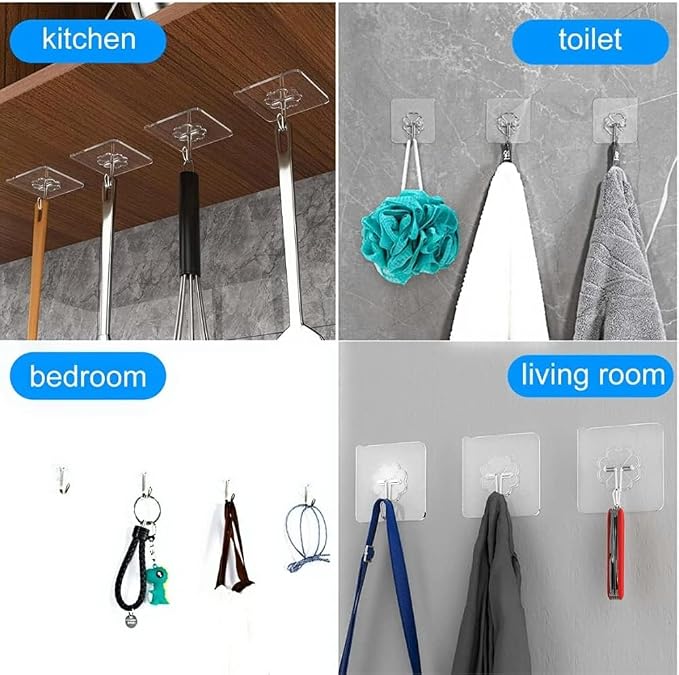 24 Pack Adhesive Hooks for Hanging - Image 4
