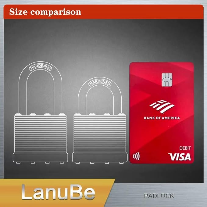 LanuBe Lock Laminated keyed padlock1-9/16 inch, keyed Alike Locks, Normal - Image 4