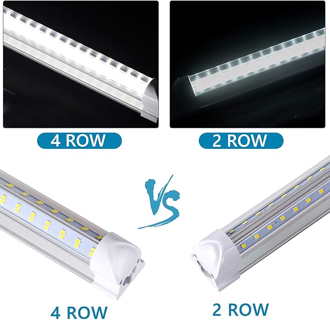 20 Pack 8FT LED Shop Light Fixture, 144W 15500LM 6000K Cool White, High Output - Image 2