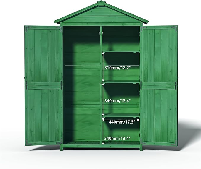35.6" Outdoor Storage Shed, Wooden Shed - Image 5