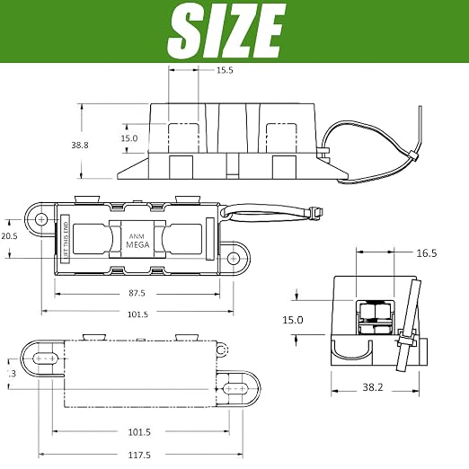 MEGA AMG Fuse Holder for ANM Bolt-On Fuse - Image 3
