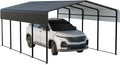 Metal Carport 13 * 20 FT with Enhanced Base Heavy Duty Garage with Galvanized by HEYTOWN
