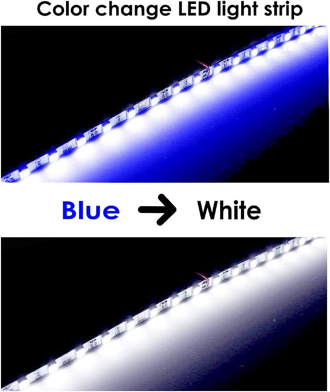 ICBEAMER 12" Color Changing from Blue to White 18 SMDs 5050 LED Light Strip - Image 4