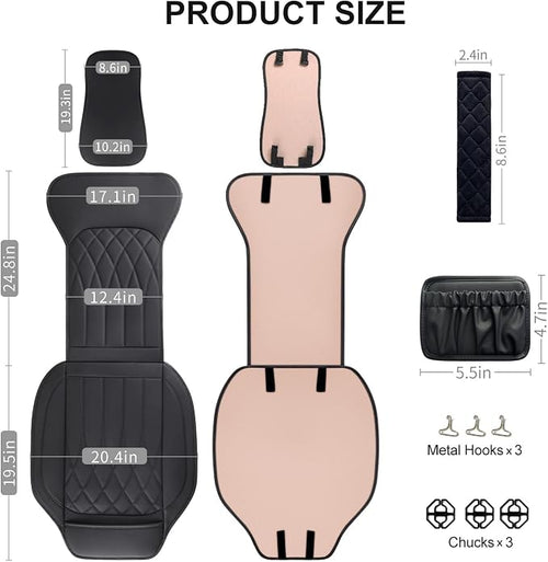 1 Pack Leather Front Car Seat Cover, Universal Sideless Car Seat Protector - Image 2