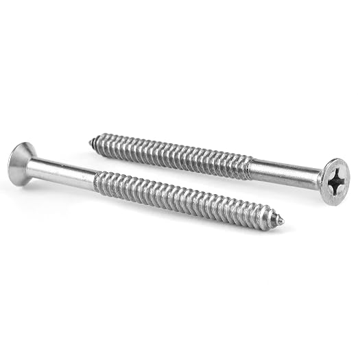 #14 x 4" Wood Screw 100Pcs 18-8 Stainless Steel Screws Flat Head Phillips Fast by SGTZH