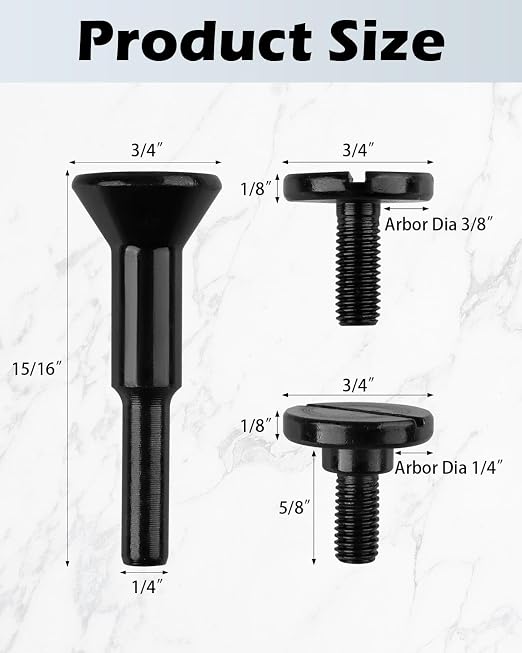 2 Pack Die Grinder Cut Off Wheel Arbor, Mounting Mandrel 3/8" & 1/4" Arbor - Image 2
