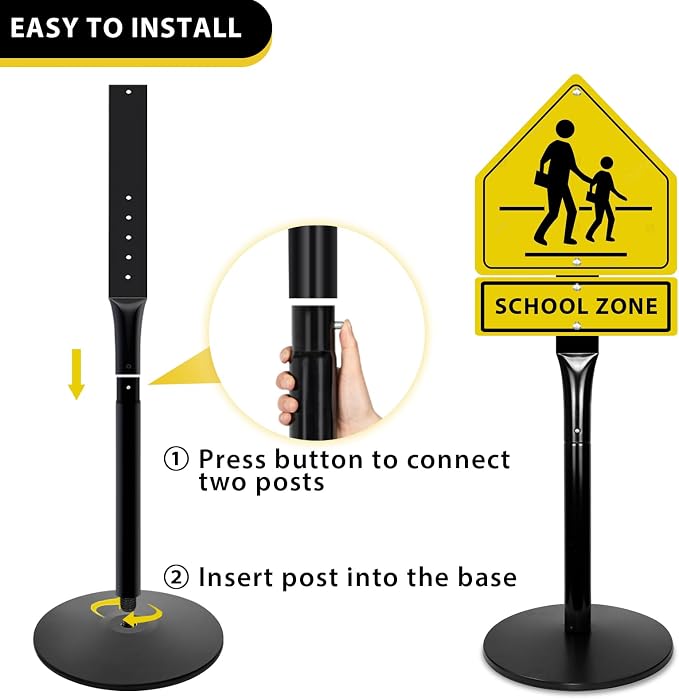 Parking Sign Stand with Base - Image 5