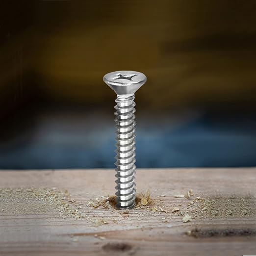 #12 x 1-1/4" Wood Screw 100Pcs 18-8 Stainless Steel Screws Flat Head Phillips - Image 5