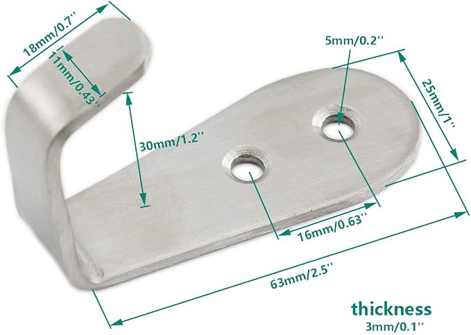 Stainless Steel Coat Hooks, Heavy Duty Metal Hangers - Image 2