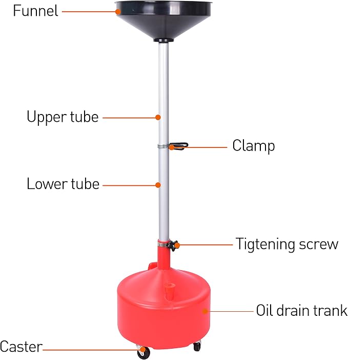 A A IN AA045 8 Gallon Portable Waste Oil Drain, Industrial Fluid Drain Tank - Image 2