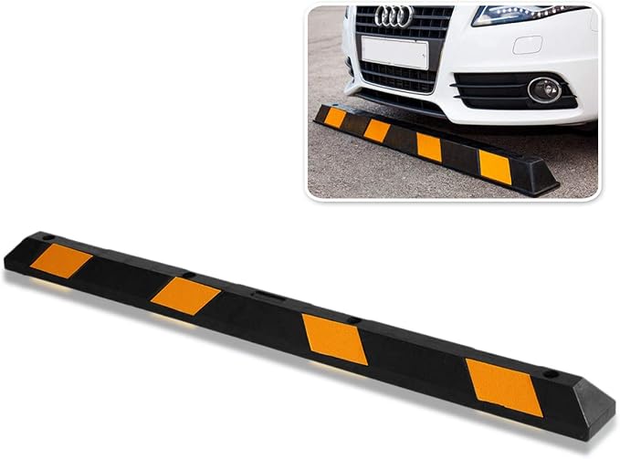 ZONETECH Large Heavy Duty Rubber Parking Curb – 72” Premium Quality Auto Garage by ZONETECH