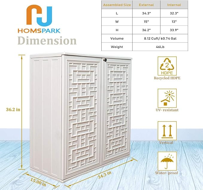 HOMSPARK Indoor/Outdoor Storage Cabinet - Image 6