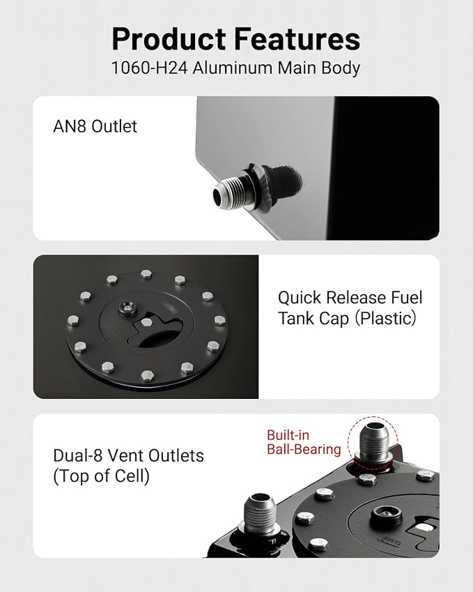 EVIL ENERGY 1 Gallon Fuel Cell Gas Tank Aluminum - Image 3