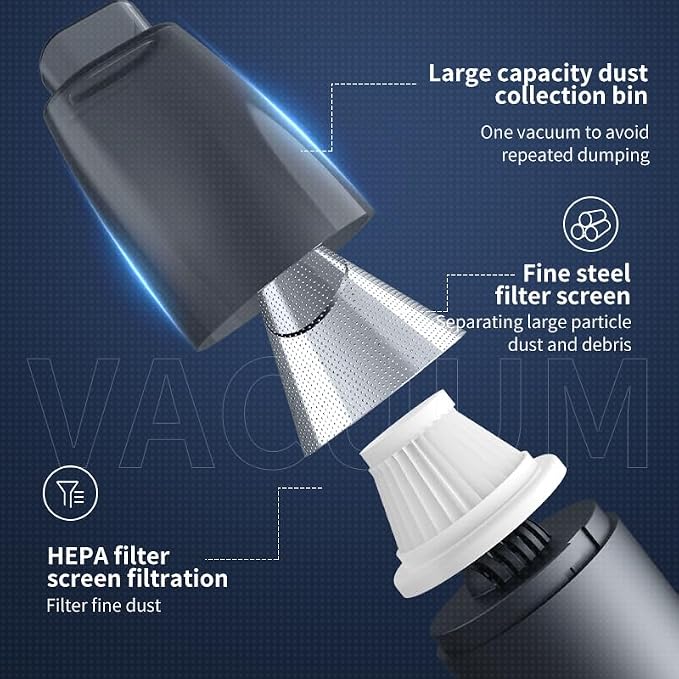 Mini Handheld Vacuum, 13000PA Portable Cordless Car Vacuum Cleaner, Suction and - Image 7