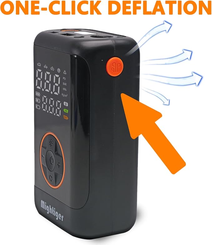 Tire Inflator Portable with Air Release Valve Mini Air Compressor Cordless with - Image 3