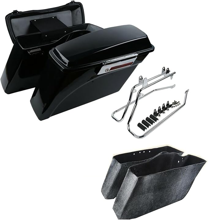 XFMT Motorcycle Hard Saddle bags Trunk W/Conversion Bracket Mount Kit Fit by XFMT