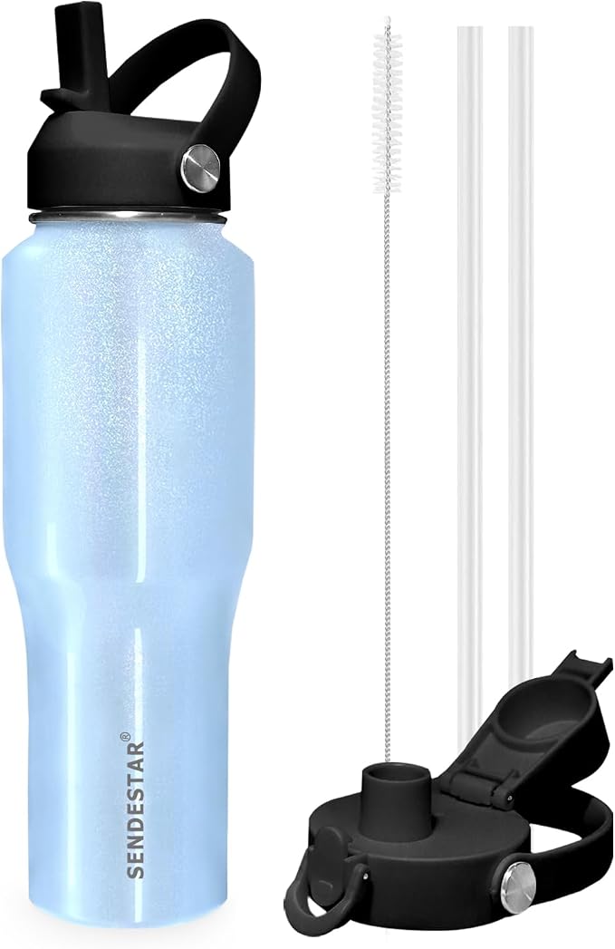 SENDESTAR 40oz Stainless Steel Water Bottle, Double Wall Vacuum Insulated Bottle by Sendestar