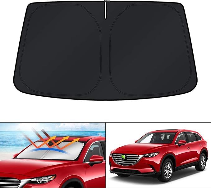 KUST Windshield Sun Shade for Mazda CX-9 2016-2024 2025 CX9 Accessories by KUST