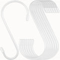 24 Pack 6 Inch White S Hook, Large Vinyl Coated S Hooks by Nisoger