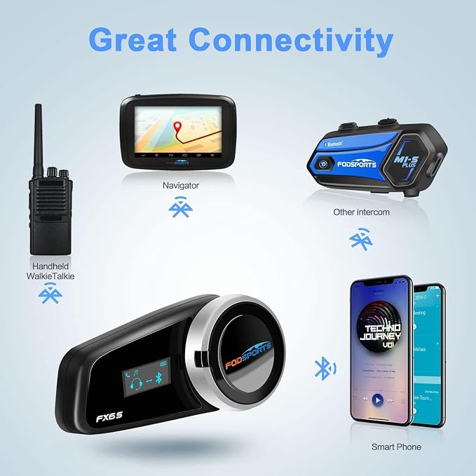 Fodsports FX6S Motorcycle Helmet Bluetooth, 1000m Motorbike Intercom Bluetooth - Image 5