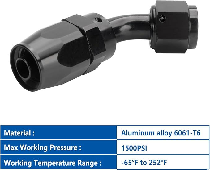 LokoCar 10AN Hose End Fitting 45 Degree Swivel - Image 3