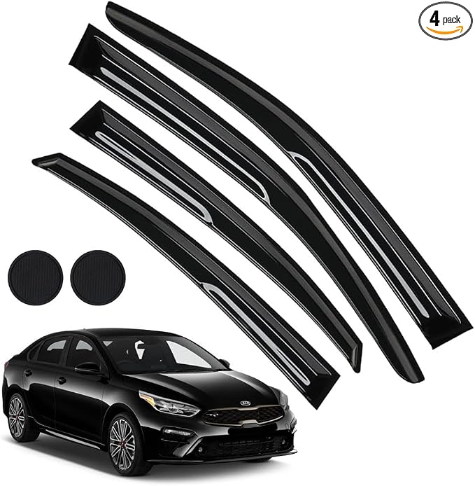 Rain Guards for Kia Forte 2019-2023, Tape-on Side Window Deflectors for Kia by LETINGFAR