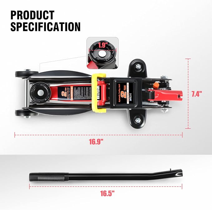 DNA MOTORING TOOLS-00234 Low Profile Hydraulic Trolley Service/Floor Jack - Image 4