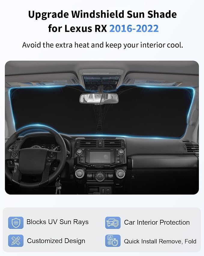 Sun Shade for RX350 Windshield Sunshade Front Window Shield Custom Fit for - Image 4