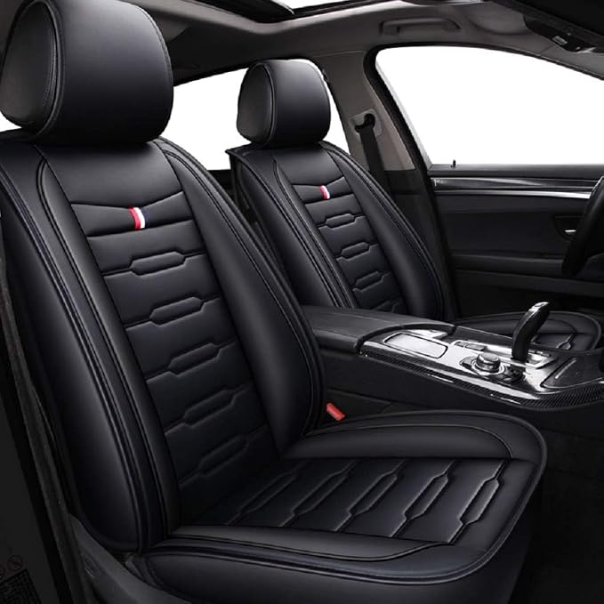 Seat Covers Full Set, Waterproof Leather Seat Covers by HGVKDO