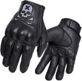 Goatskin Leather Motorcycle Motorbike Powersports Racing Gloves Reflective by Keebik