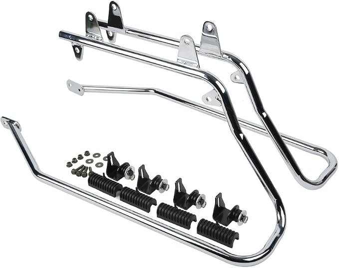 XFMT Matte Black Motorcycle Saddlebags Hard Saddle Bags W/Chrome Conversion - Image 7