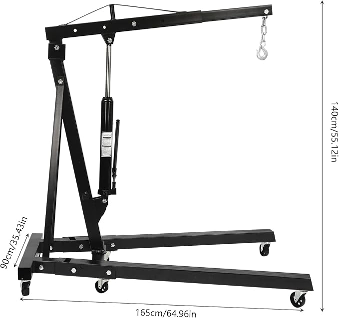 Engine Lift Crane 2 Ton Engine Hoist Heavy Duty Garage Hydraulic Lift Foldable - Image 2