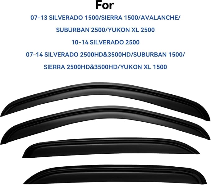 Window Visors Rain Guards for 2007-2013 Chevy Silverado/GMC Sierra - Image 2