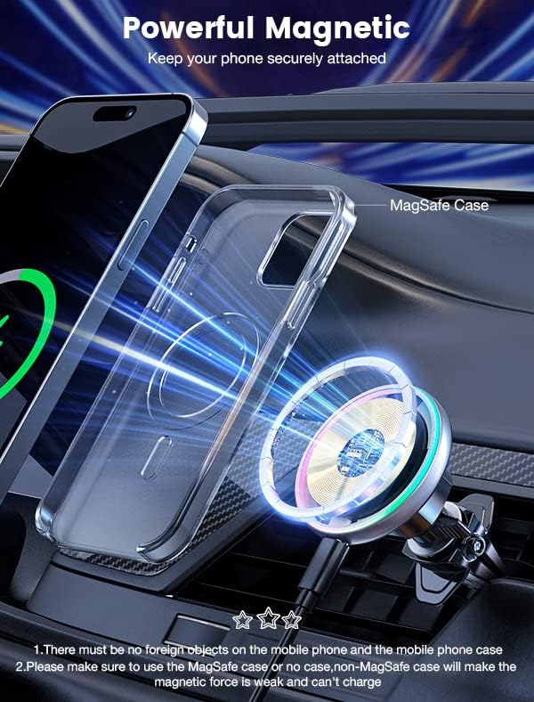 MOKPR for Magsafe Car Mount Charger-Wireless Car Charger-Magnetic Car Phone - Image 6