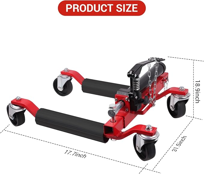 2 Pcs Car Wheel Dolly with Hydraulic Tire Jack, 1500LBS Capacity Trailer Dolly - Image 2