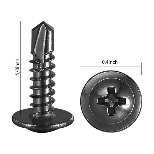 #8×5/8” for Sheet Metal Self-Tapping Screws 410 Black Stainless Steel Truss - Image 2