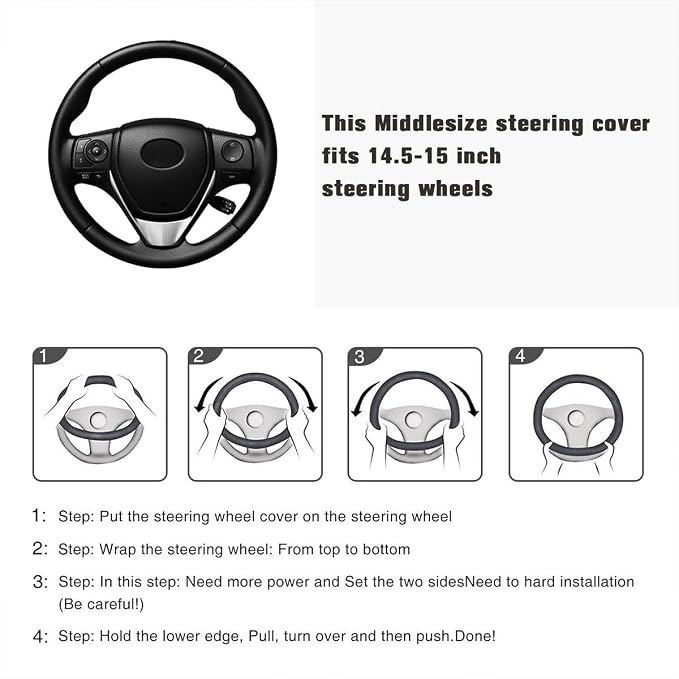 Flying Banner Faux Leather Heavy Duty Inner Ring car Steering Wheel Cover - Image 5