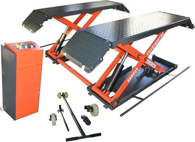 8000lbs Mid Rise Lift Scissor Lift Mid-Rise Electric Release Auto Lift 220V/1PH by Katool