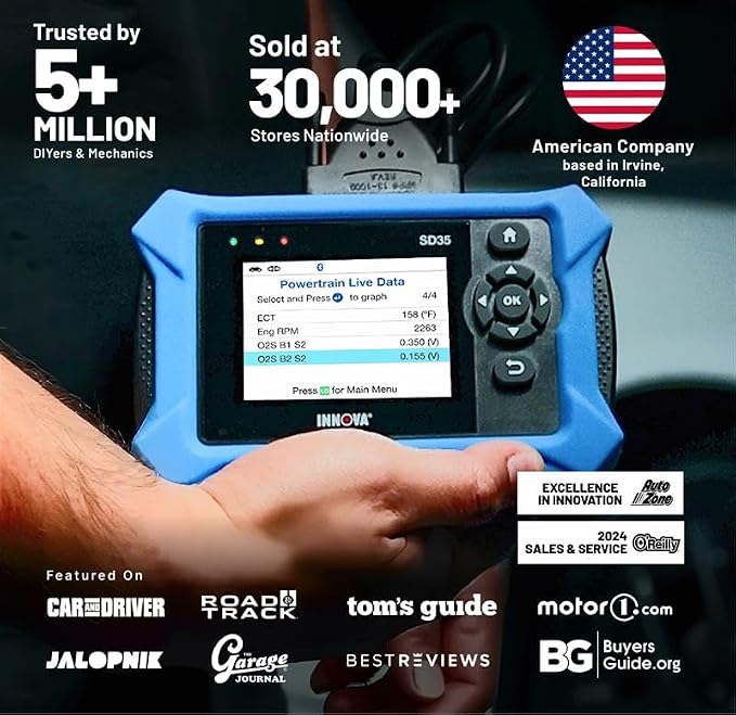 Innova SD35 OBD2 Scanner – ABS, TPMS & Check Engine Code Reader, Live Data - Image 5